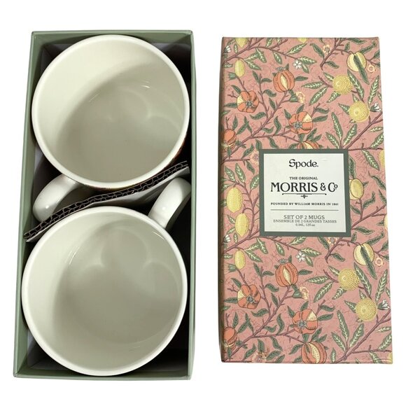 Set of Two Spode William Morris Fruit/Honeysuckle Mug Pair NIB Shabby Chic - Picture 3 of 4